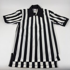 Vintage Cliff Keen‎ Referee Polo Men S Black White Stripe Zip Official NOS